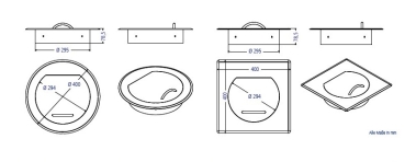 Wäscheschacht Tür weiß 400 x 400mm / Stutzen DN 300mm